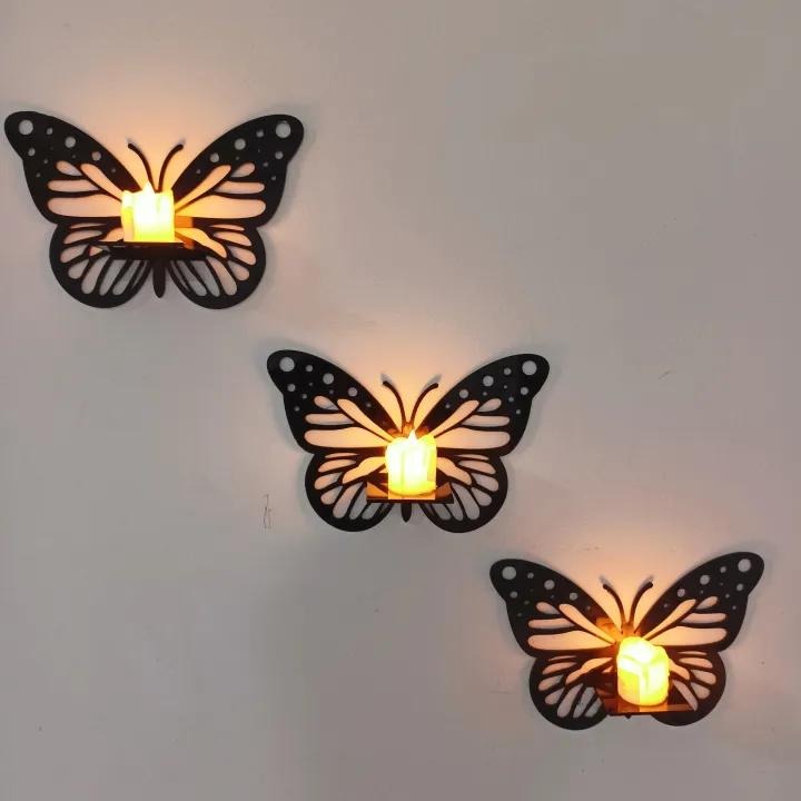 Pack of 3 Decorative Butterfly Wall Shelf,Big Size