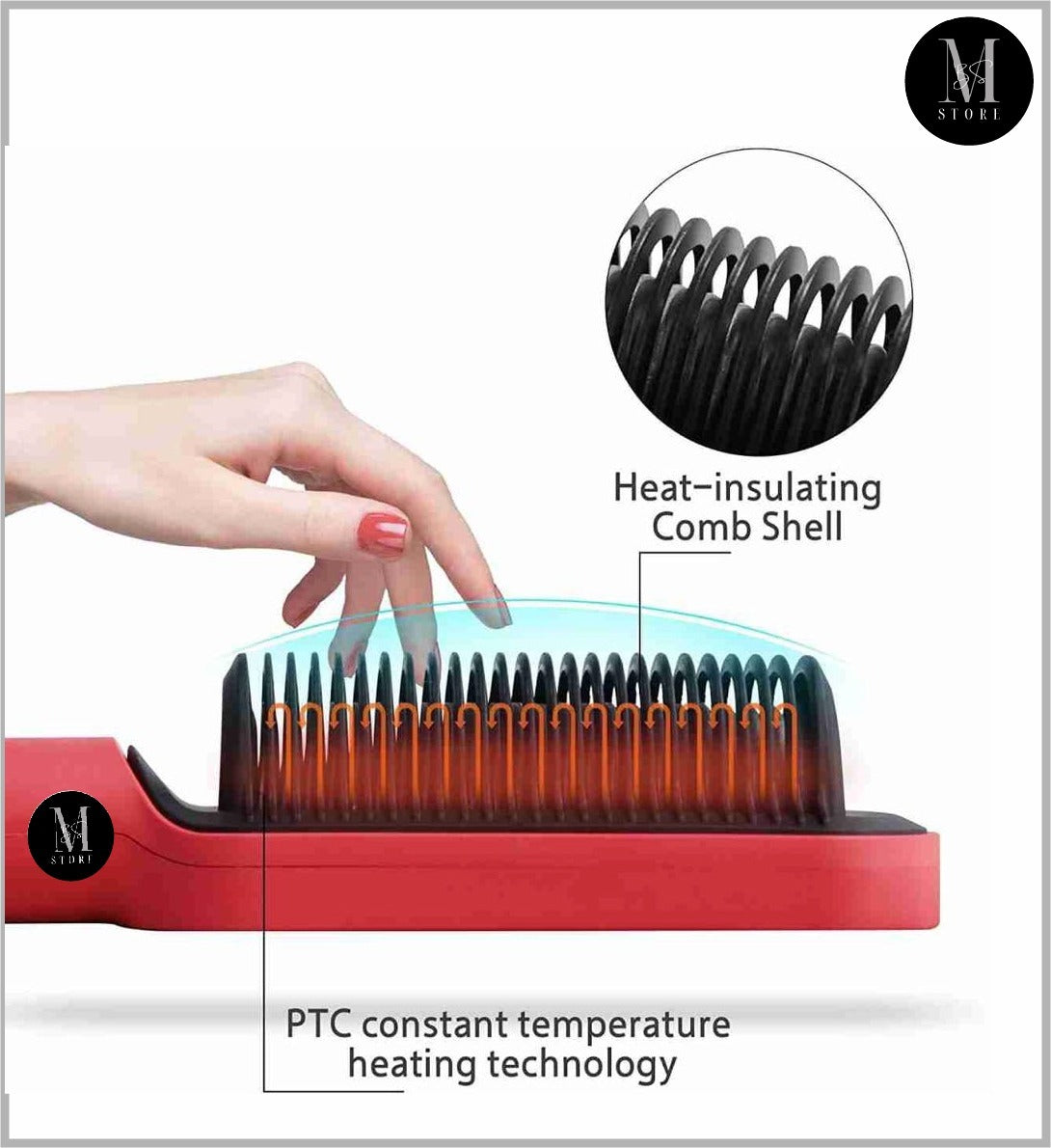 Hair Straightener Brush Curling Comb 2 In 1 Hair Hot Comb Anti-Scald Hair Straightener Brush For Girls Electric Heated Hair Styler Tool